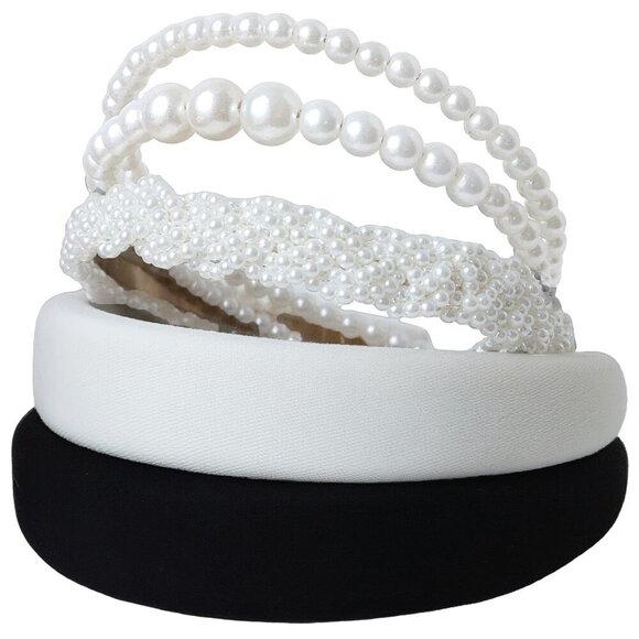 Pearl Headbands Women Set of 5 Non-Slip Hair Accessories for Weddings Parties main image 4